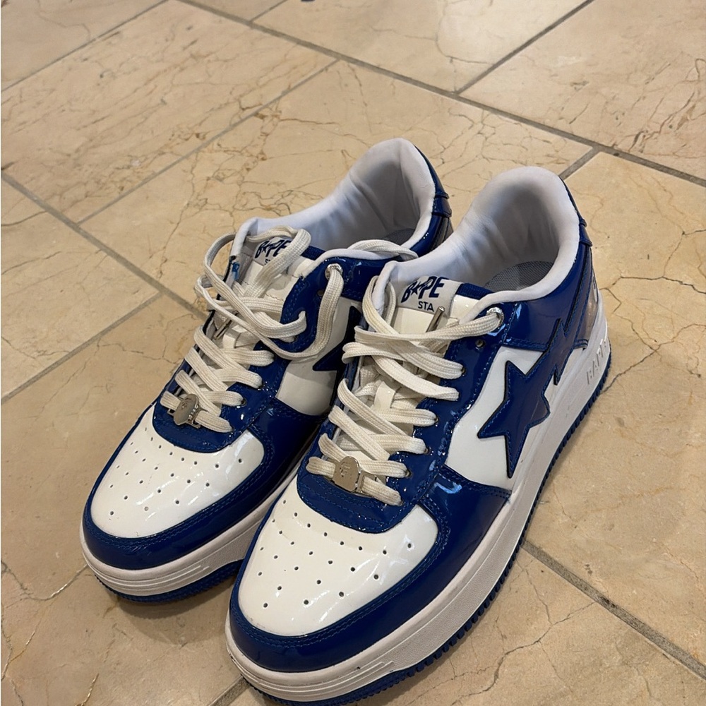 Bape Blue and White Athletic Shoes